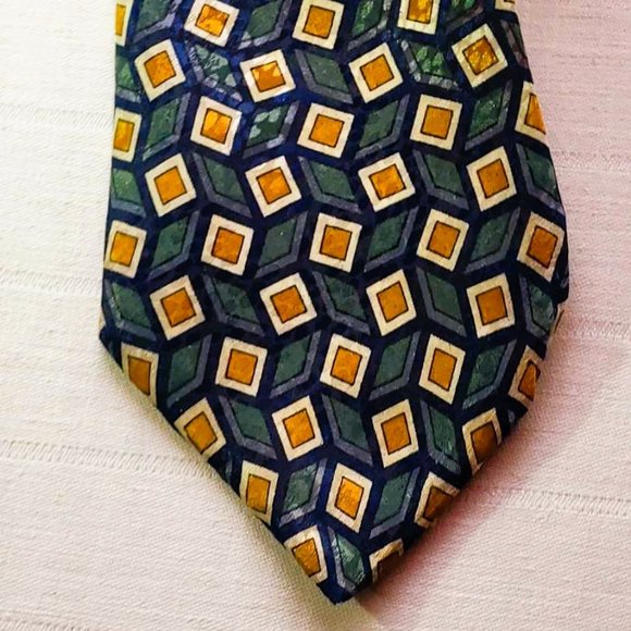 City-One, century silk co, vintage men's necktie with geometrical pattern - Picture 9 of 16